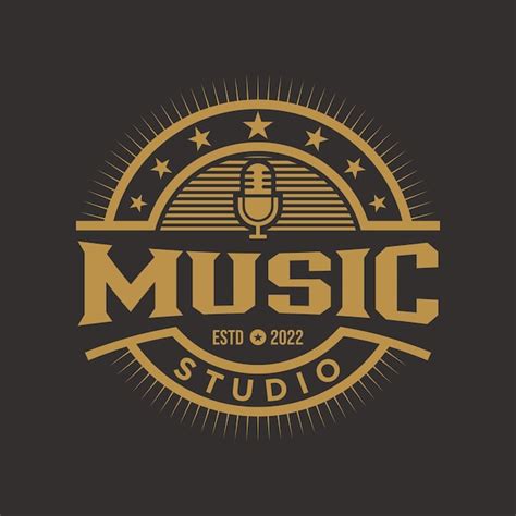 Premium Vector Music Studio Logo Design Vintage