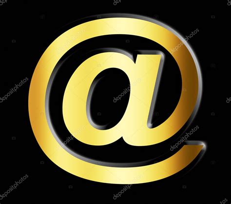 Gold Email Symbol Black Background Illustration Stock Photo By