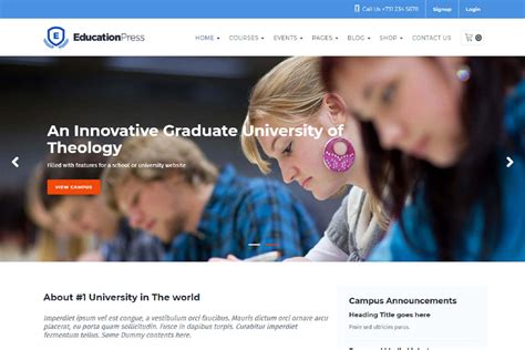 Complete Education Responsive Website Template Free Download