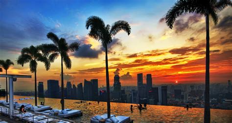 デスクトップ壁紙 日没 海 シティ 都市景観 シンガポール 水 反射 日の出 ホテル スカイライン イブニング 朝