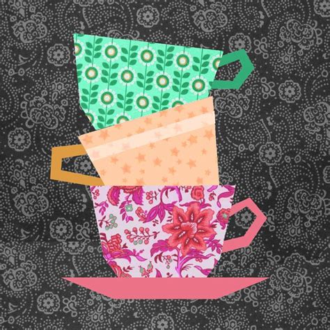 Cups Stacking Quilt Block Paper Pieced Quilt Pattern Pdf Etsy Paper