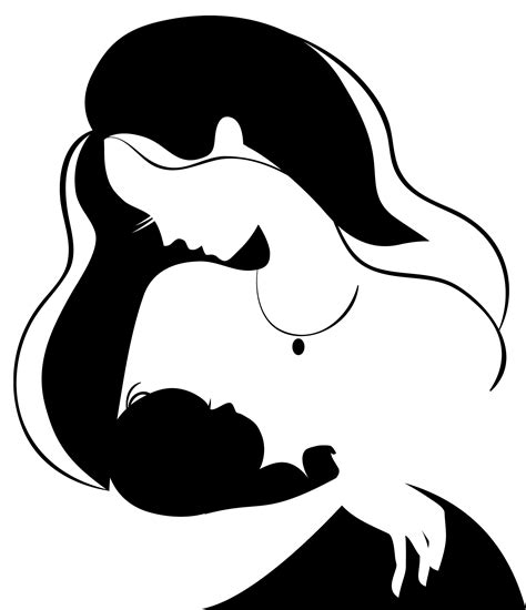 Mother And Child Silhouette Art Drawings Silhouette Stencil
