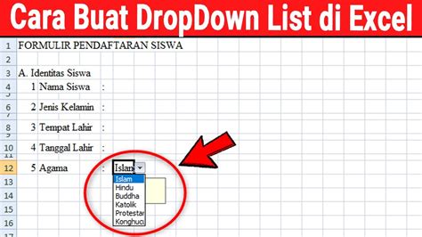 Cara Buat Dropdown List Di Excel YouTube