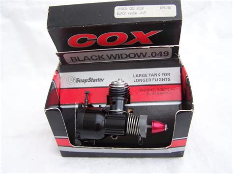 Cox Black Widow 049 Model Airplane Glow Plug Engine With