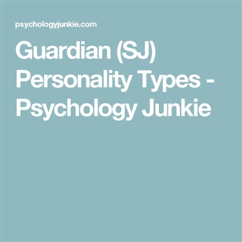 Guardian Sj Personality Types Personality Types Psychology
