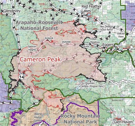 Map Of The Cameron Peak Fire Oct 9 2020 Usfs Wildfire Today