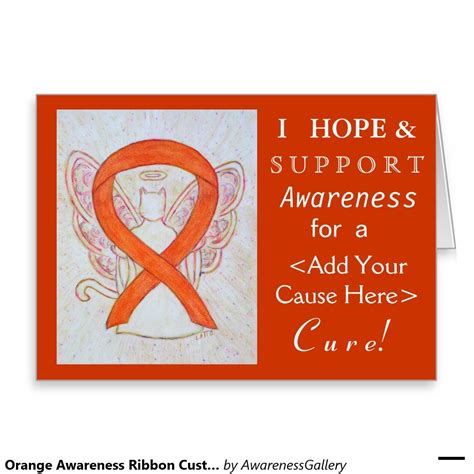 Orange Awareness Ribbon Custom Cause Angel Cards | Zazzle.com | Awareness ribbons, Awareness 