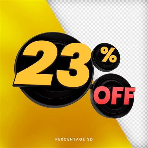Premium Psd 23 Percentage Off 3d Render Isolated Premium Psd