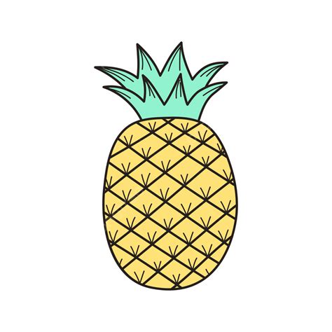 Hand Drawn Banner Clipart Vector Hand Drawn Pineapple Cartoon Doodle