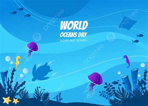 World Oceans Day Under Water Background World Oceans Day Oceans Day Save The Ocean Background