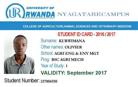 Olivier Kubwimana Student Card Preview | Medicine student, Veterinary medicine student, Student ...