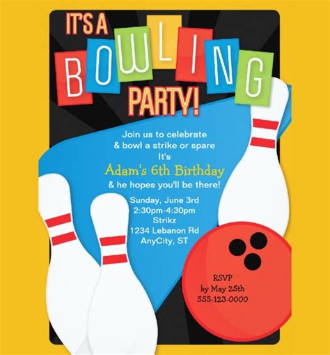 Free 18 Bowling Party Invitation Designs In Psd Vector Eps