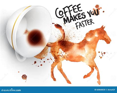 Poster Wild Coffee Horse Stock Vector Illustration Of Drink 60868830