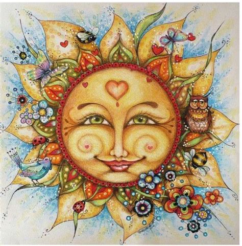 Sun And Moon Sun Painting Celestial Art Moon Art