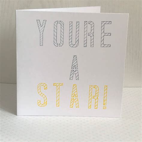 Youre A Star Card Congratulations Card Thank You Card Star Etsy