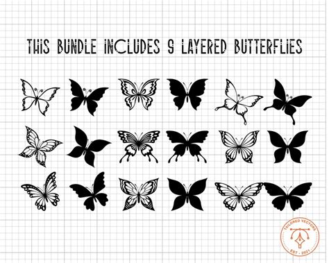 Layered Butterfly Svg Bundle Butterfly Svg Butterflies Svg Etsy