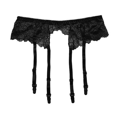 Women S Black Nude Solid Color Floral Lace One Size Sexy Garter Belt For Stocking Sexy