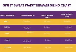 Sweet Sweat Waist Trimmer Sizing Chart Weight Guidance