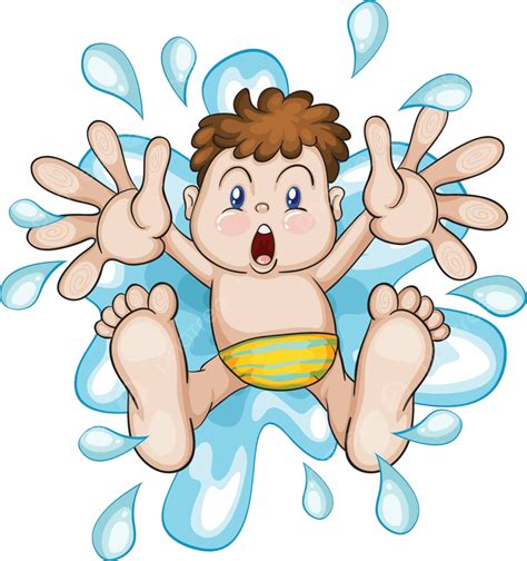A Boy In The Water Cartoon Divers Young Vector Cartoon Divers Young