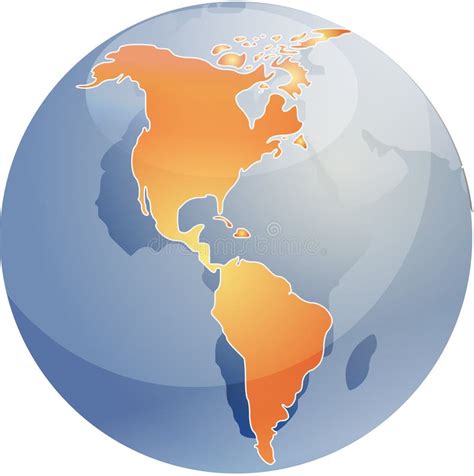 Map Of The Americas On Globe Stock Vector Illustration Of Smooth