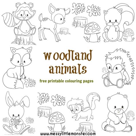 Printable Coloring Pages Woodland Animals Anahiillevine