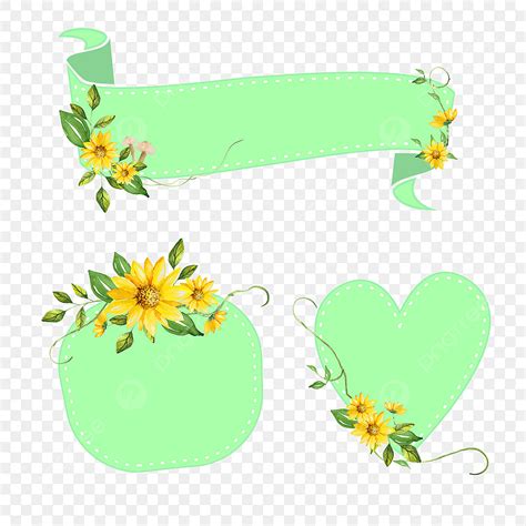 Gambar Bingkai Bunga Kuning Png Latar Belakang Bunga Png Dan Vektor