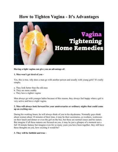 How To Tighten Vagina It S Advantages