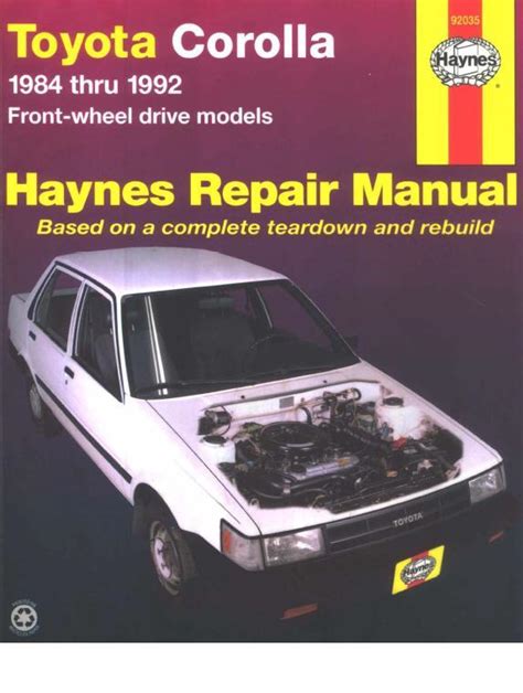 Toyota Corolla Haynes Repair Manual Сканированная книга скачать Pdf