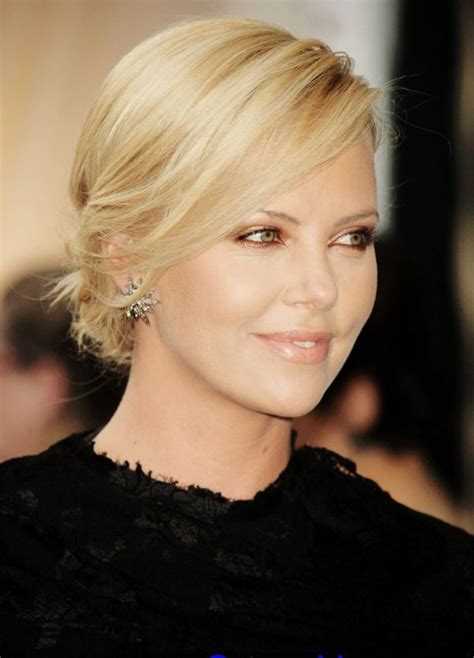 Picture Of Charlize Theron Hair Styles Updos For Medium Length Hair