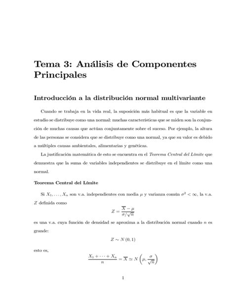 Tema 3 Análisis De Componentes Principales
