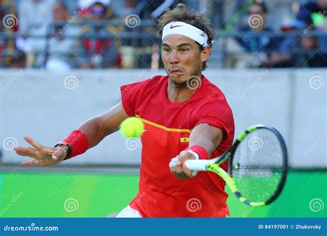 Olympic Champion Rafael Nadal Of Spain In Action During Men S Singles
