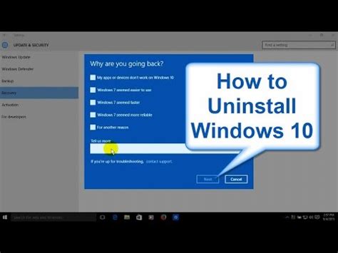 Windows 10 was a free upgrade. How to uninstall Windows 10 and downgrade to Windows 7 or ...