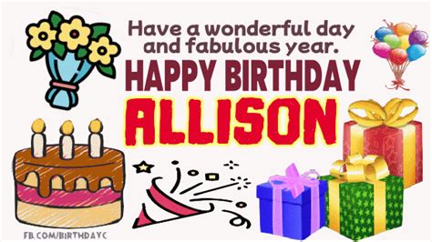 Happy Birthday Allison S Birthday Greeting Birthdaykim