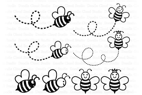Bee SVG, Cute Bee SVG, Cute Queen Bee Svg, Cute Bee Clipart. (532823