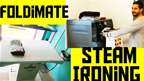 One and two operating lines. Automatic folding machine //foldimate :Automatic Steam ...