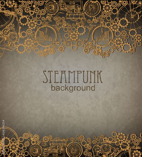 Steampunk Style Template Steampunk Design For Card Frame Steampunk