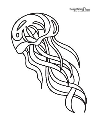 Jellyfish Coloring Pages - Easy Peasy and Fun
