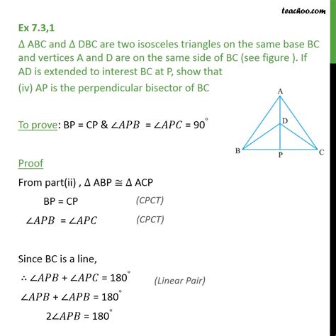 ex 7 3 1 triangle abc and dbc are two isosceles triangles