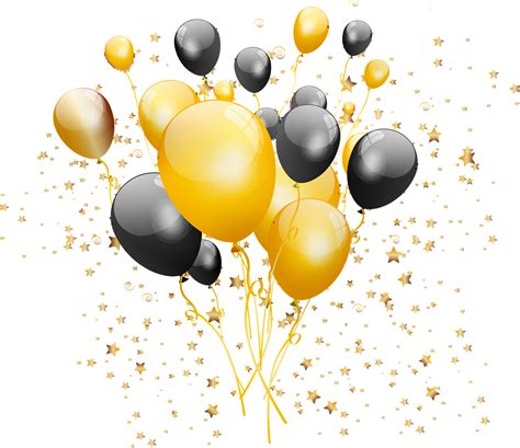 Gold And Black Balloons Png