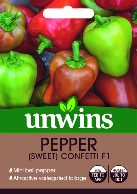 Pepper Sweet Confetti F1 Vegetable Seeds Unwins Jacksons Nurseries