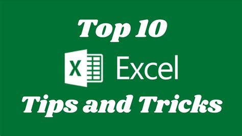 Top 10 Excel Tips And Tricks You Must Know In 2020 Youtube