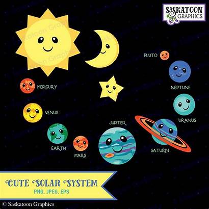 Solar System Planets Clipart Sistema Crafts Digital