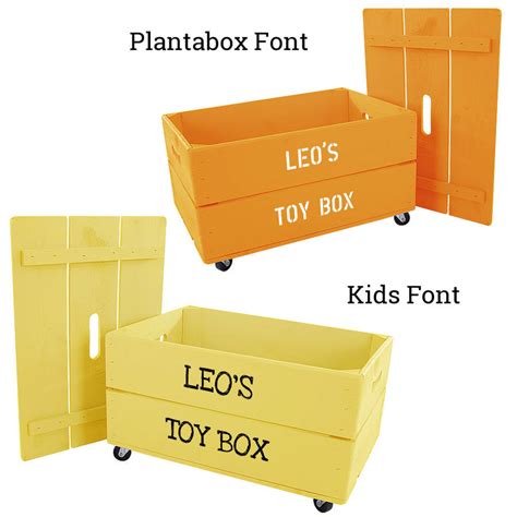 Personalised Wooden Toy Box With Padded Lid By Plantabox