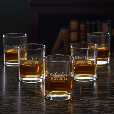 Eastham Personalized Whiskey Glasses For Groomsmen Set Of 5