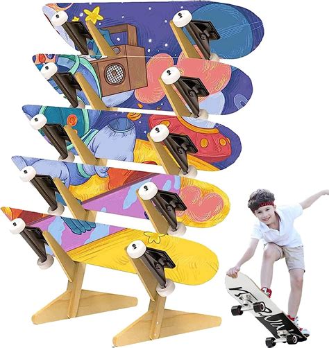 Nisorpa Floor Stand Skateboard Racks 5 Layer Surf Skateboard Holder
