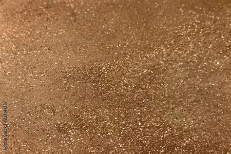 Classic Shiny Bronzecopper Glitter Background With Selective Focus