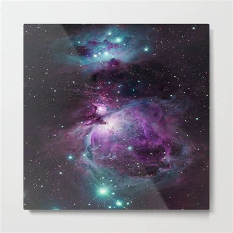 Orion Nebula Purple Teal Full Metal Art Print By Galaxy Dreams By
