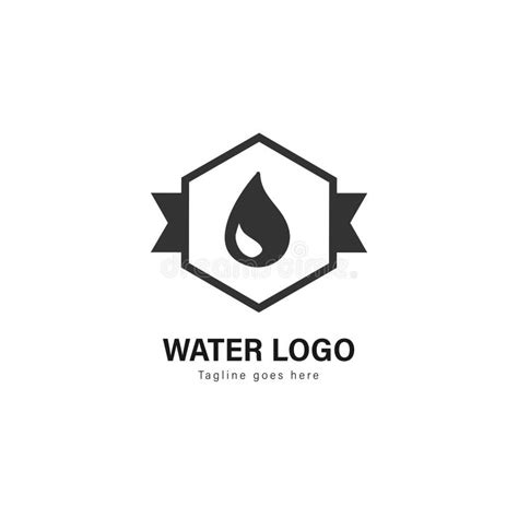 Water Logo Template Design Water Logo With Modern Frame Isolated On