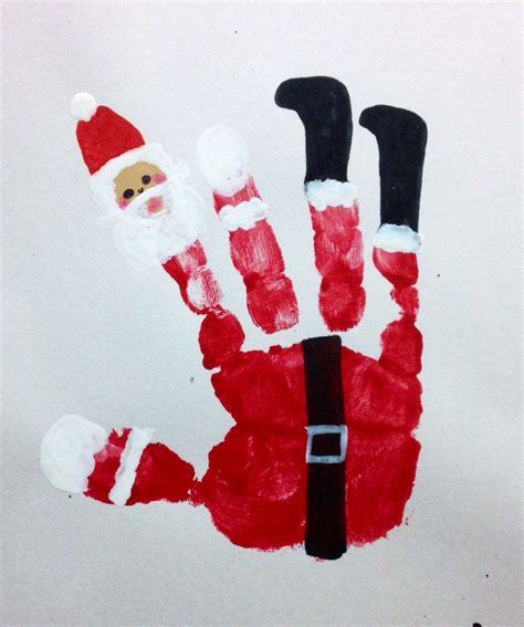 Santa Handprint Santa Handprint Handprint Christmas Print Christmas