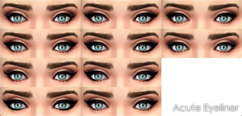 Acute Eyeliner 10 Styles By Vampire Aninyosaloh At Mod The Sims Sims